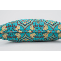 Fabric Pillow,Fabric Pillow 16x24,Turquoise Blue Carnation Pattern Turkish Pattern Jacquard Fabric Pillow,Bohemian Throw Pillow