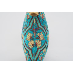 Fabric Pillow,Fabric Pillow 16x24,Turquoise Blue Carnation Pattern Turkish Pattern Jacquard Fabric Pillow,Bohemian Throw Pillow