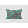 Fabric Pillow,Fabric Pillow 16x24,Turquoise Blue Morocco Pattern Turkish Jacquard Fabric Pillow Cover,Chenille Bohemian Pillow