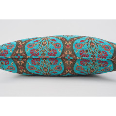 Fabric Pillow,Fabric Pillow 16x24,Turquoise Blue Morocco Pattern Turkish Jacquard Fabric Pillow Cover,Chenille Bohemian Pillow