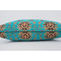 Fabric Pillow,Fabric Pillow 16x24,Turquoise Blue Topkapi Palace Tulip Pattern Turkish Jacquard Fabric Pillow Cover,Throw Pillow
