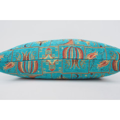 Fabric Pillow,Fabric Pillow 16x24,Turquoise Blue Turkish Dream Pattern Turkish Chenille Fabric Pillow,Decorative Bohemian Pillow