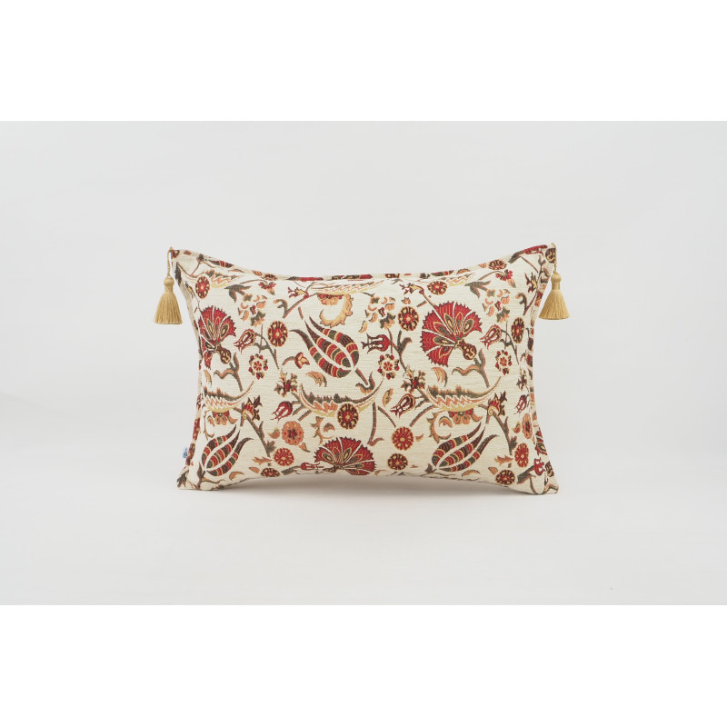 Fabric Pillow, Fabric Pillow 16x24, Beige Caucasus Carnation Pattern Turkish Jacquard Fabric Pillow, Decorative Bohemian Pillow Fabric Pillow, Fabric Pillow 16x24, Beige Caucasus Carnation Pattern Turkish Jacquard Fabric Pillow, Decorative Bohemian Pillow