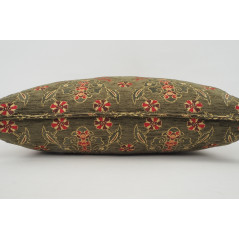 Fabric Pillow, Fabric Pillow 16x24, Moss Green Topkapi Palace Tulip Pattern Turkish Jacquard  Fabric Pillow Cover, Throw Pillow