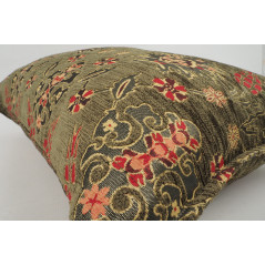 Fabric Pillow, Fabric Pillow 16x24, Moss Green Topkapi Palace Tulip Pattern Turkish Jacquard  Fabric Pillow Cover, Throw Pillow