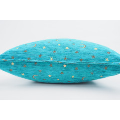 Fabric Pillow,Fabric Pillow 24x24,Turquoise Blue Arabian Night Pattern Turkish Jacquard Fabric Pillow Cover,Throw Lumbar Pillow
