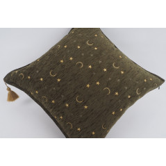 Fabric Pillow,Fabric Pillow 24x24,Moss Green Arabian Night Pattern Turkish Jacquard Fabric Pillow Cover,Throw And Lumbar Pillow