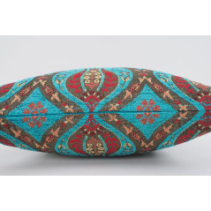Fabric Pillow, Fabric Pillow 24x24,Turquoise Blue Morocco Pattern Turkish Jacquard Fabric Pillow,Decorative Throw Lumbar Pillow