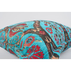 Fabric Pillow, Fabric Pillow 24x24,Turquoise Blue Morocco Pattern Turkish Jacquard Fabric Pillow,Decorative Throw Lumbar Pillow