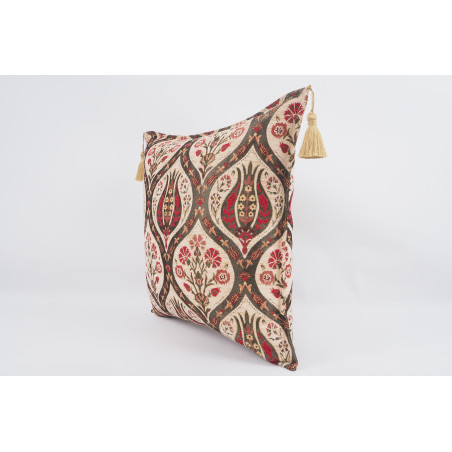 Fabric Pillow, Fabric Pillow 24x24, Beige Morocco Pattern Turkish Jacquard Fabric Pillow Covers, Decorative Throw Lumbar Pillow