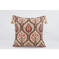 Fabric Pillow, Fabric Pillow 24x24, Beige Morocco Pattern Turkish Jacquard Fabric Pillow Covers, Decorative Throw Lumbar Pillow