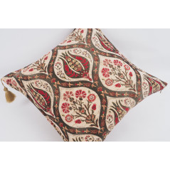 Fabric Pillow, Fabric Pillow 24x24, Beige Morocco Pattern Turkish Jacquard Fabric Pillow Covers, Decorative Throw Lumbar Pillow