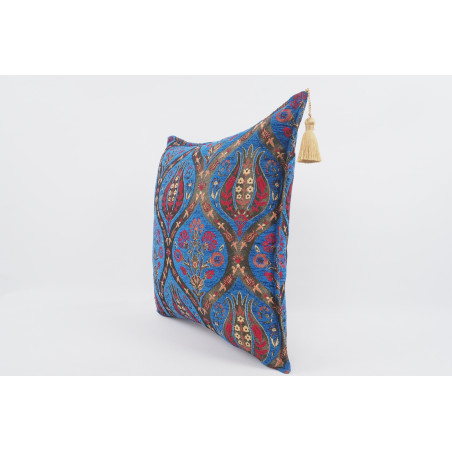 Fabric Pillow,Fabric Pillow 24x24,Navy Blue Morocco Pattern Turkish Jacquard Fabric Pillow Cover,Decorative Throw Lumbar Pillow