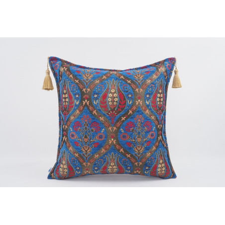 Fabric Pillow,Fabric Pillow 24x24,Navy Blue Morocco Pattern Turkish Jacquard Fabric Pillow Cover,Decorative Throw Lumbar Pillow