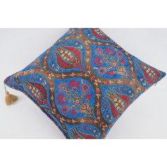 Fabric Pillow,Fabric Pillow 24x24,Navy Blue Morocco Pattern Turkish Jacquard Fabric Pillow Cover,Decorative Throw Lumbar Pillow