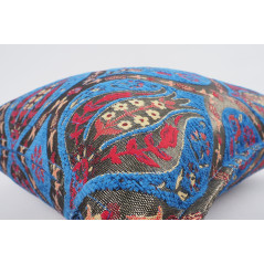 Fabric Pillow,Fabric Pillow 24x24,Navy Blue Morocco Pattern Turkish Jacquard Fabric Pillow Cover,Decorative Throw Lumbar Pillow