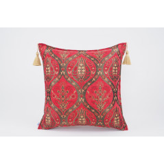 Fabric Pillow,Fabric Pillow 24x24,Red Morocco Pattern Turkish Jacquard Fabric Pillow Covers,Decorative Throw Lumbar Pillow Case