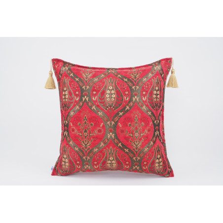 Fabric Pillow,Fabric Pillow 24x24,Red Morocco Pattern Turkish Jacquard Fabric Pillow Covers,Decorative Throw Lumbar Pillow Case