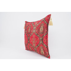 Fabric Pillow,Fabric Pillow 24x24,Red Morocco Pattern Turkish Jacquard Fabric Pillow Covers,Decorative Throw Lumbar Pillow Case