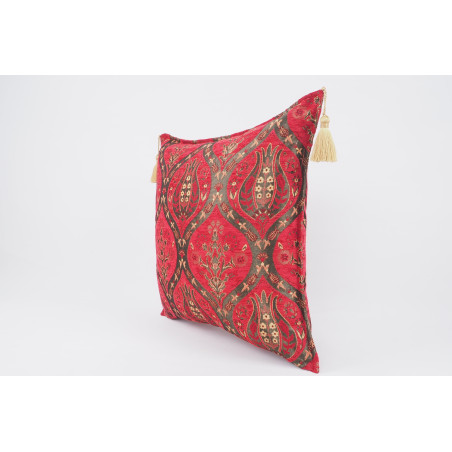 Fabric Pillow,Fabric Pillow 24x24,Red Morocco Pattern Turkish Jacquard Fabric Pillow Covers,Decorative Throw Lumbar Pillow Case