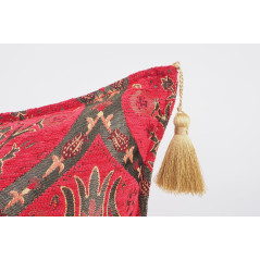 Fabric Pillow,Fabric Pillow 24x24,Red Morocco Pattern Turkish Jacquard Fabric Pillow Covers,Decorative Throw Lumbar Pillow Case