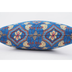 Fabric Pillow,Fabric Pillow 24x24,Navy Blue Carnation Pattern Turkish Jacquard Fabric Pillow Case,Decorative Throw Lumbar Pillow