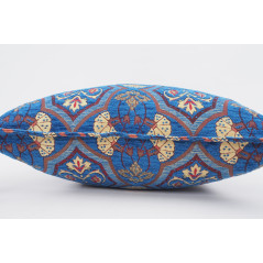 Fabric Pillow,Fabric Pillow 24x24,Navy Blue Carnation Pattern Turkish Jacquard Fabric Pillow Case,Decorative Throw Lumbar Pillow