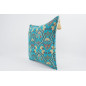Fabric Pillow,Fabric Pillow 24x24,Turquoise Blue Carnation Pattern Turkish Jacquard Fabric Pillow,Decorative Throw Lumbar Pillow Fabric Pillow,Fabric Pillow 24x24,Turquoise Blue Carnation Pattern Turkish Jacquard Fabric Pillow,Decorative Throw Lumbar Pillow