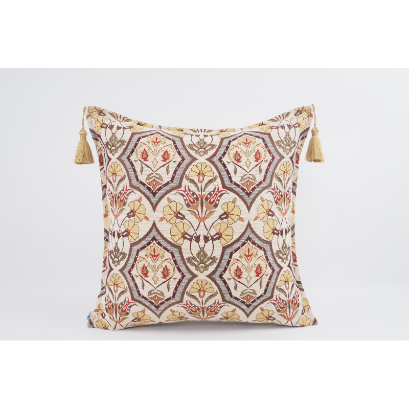 Fabric Pillow,Fabric Pillow 24x24, Beige Carnation Pattern Turkish Jacquard Fabric Pillow Cover, Decorative Throw Lumbar Pillow Fabric Pillow,Fabric Pillow 24x24, Beige Carnation Pattern Turkish Jacquard Fabric Pillow Cover, Decorative Throw Lumbar Pillow