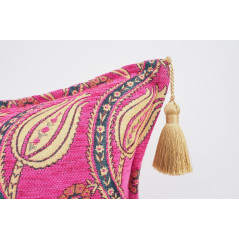 Fabric Pillow,Fabric Pillow 24x24,Mazenda Pink Water Line Tulip Pattern Turkish Jacquard Fabric Pillow Cover,Throw Lumbar Pillow