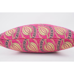 Fabric Pillow,Fabric Pillow 24x24,Mazenda Pink Water Line Tulip Pattern Turkish Jacquard Fabric Pillow Cover,Throw Lumbar Pillow