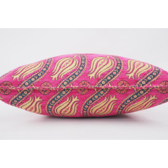 Fabric Pillow,Fabric Pillow 24x24,Mazenda Pink Water Line Tulip Pattern Turkish Jacquard Fabric Pillow Cover,Throw Lumbar Pillow