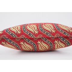 Fabric Pillow,Fabric Pillow 24x24, Red Water Line Tulip Pattern Turkish Jacquard Fabric Pillow Cover, Throw Pillow,Lumbar Pillow