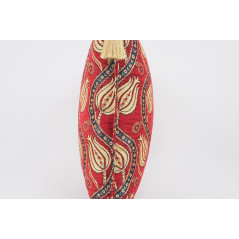Fabric Pillow,Fabric Pillow 24x24, Red Water Line Tulip Pattern Turkish Jacquard Fabric Pillow Cover, Throw Pillow,Lumbar Pillow