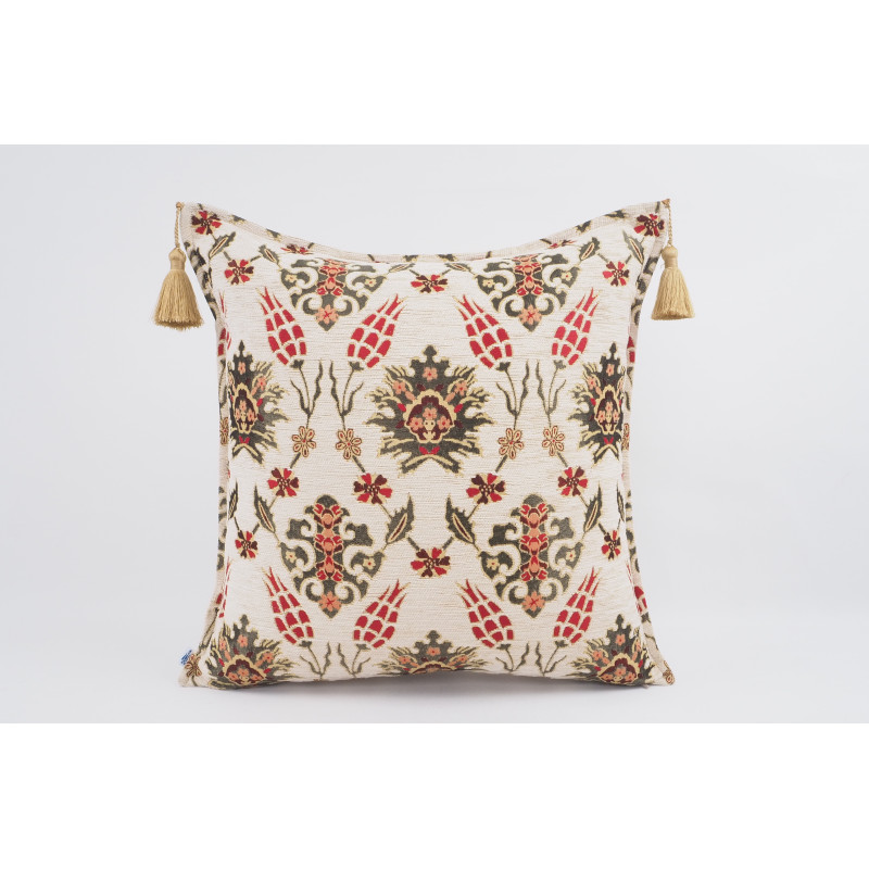 Fabric Pillow, Fabric Pillow 24x24, Beige Topkapi Palace Tulip Pattern Turkish Jacquard Fabric Pillow Cover, Throw Pillow Case Fabric Pillow, Fabric Pillow 24x24, Beige Topkapi Palace Tulip Pattern Turkish Jacquard Fabric Pillow Cover, Throw Pillow Case