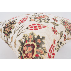 Fabric Pillow, Fabric Pillow 24x24, Beige Topkapi Palace Tulip Pattern Turkish Jacquard Fabric Pillow Cover, Throw Pillow Case