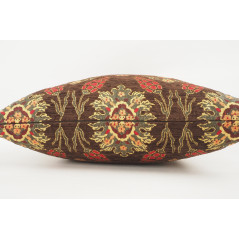 Fabric Pillow,Fabric Pillow 24x24,Brown Topkapi Palace Tulip Pattern Turkish Jacquard Fabric Pillow Case,Throw and Lumbar Pillow