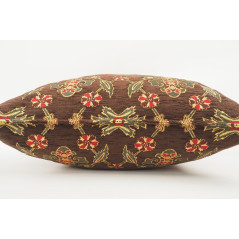 Fabric Pillow,Fabric Pillow 24x24,Brown Topkapi Palace Tulip Pattern Turkish Jacquard Fabric Pillow Case,Throw and Lumbar Pillow