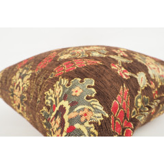 Fabric Pillow,Fabric Pillow 24x24,Brown Topkapi Palace Tulip Pattern Turkish Jacquard Fabric Pillow Case,Throw and Lumbar Pillow