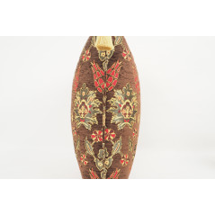 Fabric Pillow,Fabric Pillow 24x24,Brown Topkapi Palace Tulip Pattern Turkish Jacquard Fabric Pillow Case,Throw and Lumbar Pillow