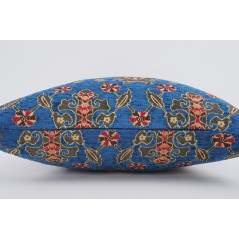 Fabric Pillow,Fabric Pillow 24x24,Navy Blue Topkapi Palace Tulip Pattern Turkish Jacquard Fabric Pillow Cover,Throw Pillow Case