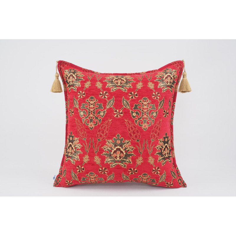 Fabric Pillow,Fabric Pillow 24x24, Red Topkapi Palace Tulip Pattern Turkish Jacquard Fabric Pillow Case, Throw and Lumbar Pillow Fabric Pillow,Fabric Pillow 24x24, Red Topkapi Palace Tulip Pattern Turkish Jacquard Fabric Pillow Case, Throw and Lumbar Pillow