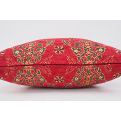 Fabric Pillow,Fabric Pillow 24x24, Red Topkapi Palace Tulip Pattern Turkish Jacquard Fabric Pillow Case, Throw and Lumbar Pillow