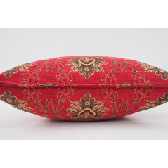 Fabric Pillow,Fabric Pillow 24x24, Red Topkapi Palace Tulip Pattern Turkish Jacquard Fabric Pillow Case, Throw and Lumbar Pillow