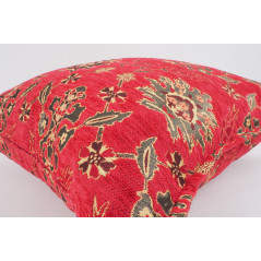 Fabric Pillow,Fabric Pillow 24x24, Red Topkapi Palace Tulip Pattern Turkish Jacquard Fabric Pillow Case, Throw and Lumbar Pillow