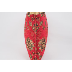 Fabric Pillow,Fabric Pillow 24x24, Red Topkapi Palace Tulip Pattern Turkish Jacquard Fabric Pillow Case, Throw and Lumbar Pillow