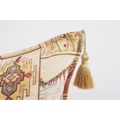 Fabric Pillow,Fabric Pillow 24x24,Beige Turkish Dream Pattern Turkish Chenille Fabric Pillow, Decorative Pillow, Bohemian Pillow