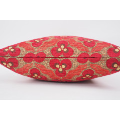 Fabric Pillow, Fabric Pillow 24x24, Red Tiger Eyes Pattern Turkish Jacquard Fabric Pillow Cover, Decorative Throw Lumbar Pillow