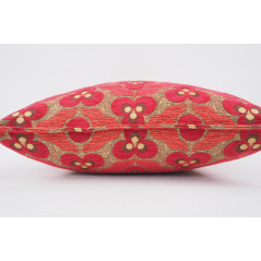 Fabric Pillow, Fabric Pillow 24x24, Red Tiger Eyes Pattern Turkish Jacquard Fabric Pillow Cover, Decorative Throw Lumbar Pillow