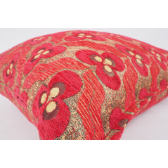 Fabric Pillow, Fabric Pillow 24x24, Red Tiger Eyes Pattern Turkish Jacquard Fabric Pillow Cover, Decorative Throw Lumbar Pillow